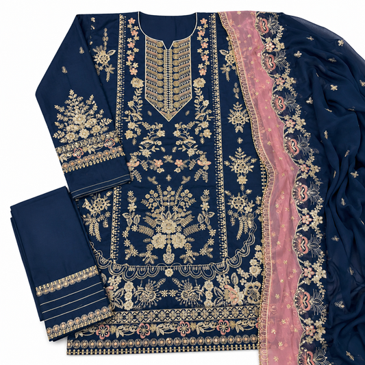 Luxury Eid Collection – Heavy Embroidered Lawn 3 Piece Suit