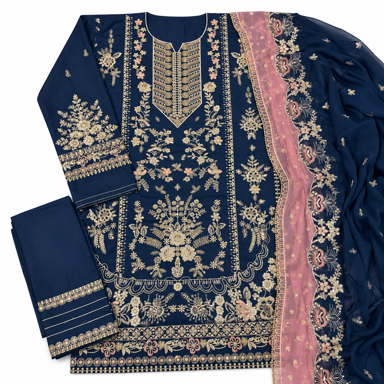 Luxury Eid Collection – Heavy Embroidered Lawn 3 Piece Suit
